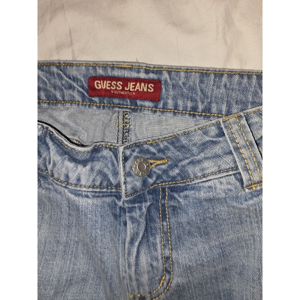 Guess Jeans Vintage Size 34. Rhinestones On‎ Backs Pockets Form A g.Bottom...